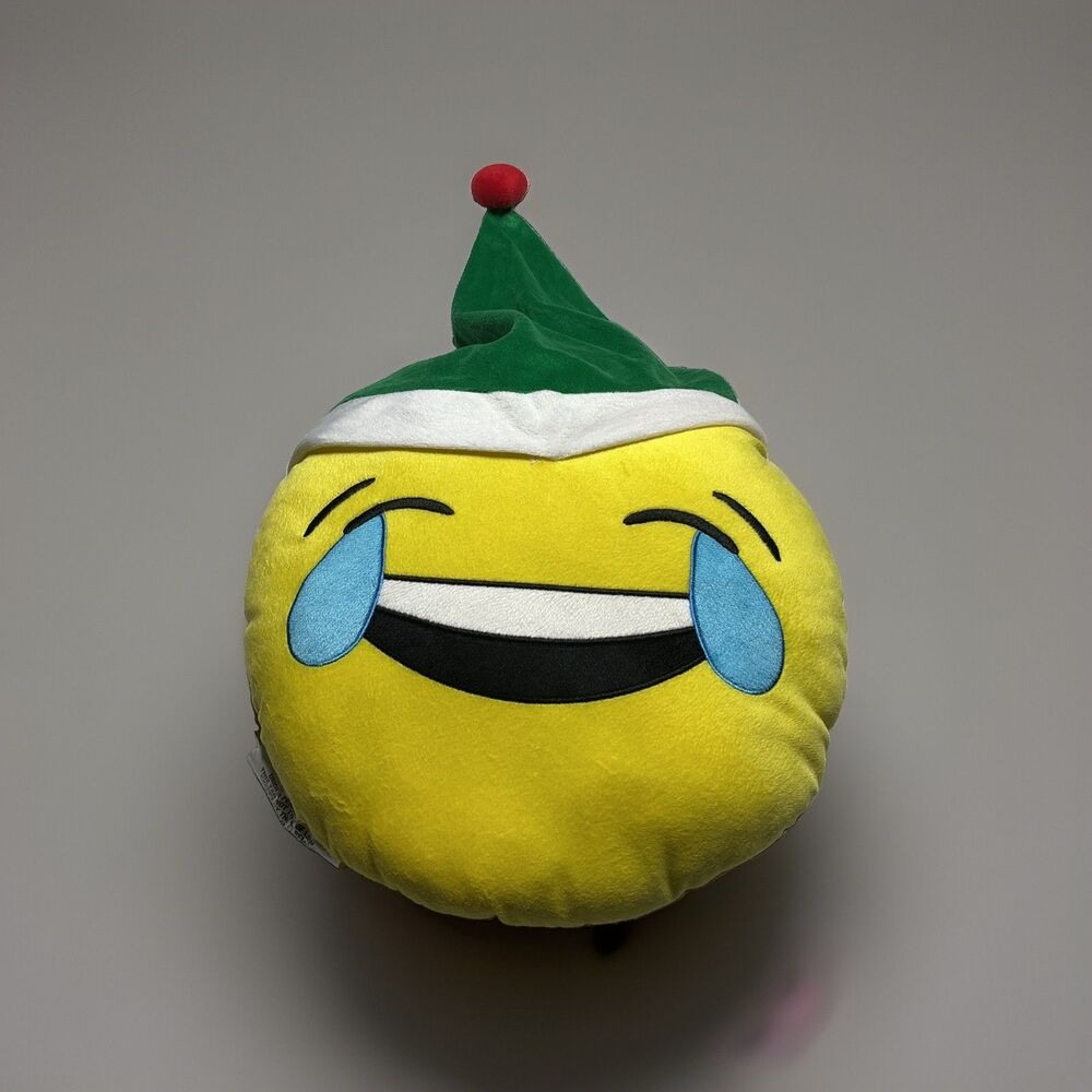 12.5" Christ Emoji Lol Emoticon Yellow Round Cushion Pillow Stuffed Plush Soft